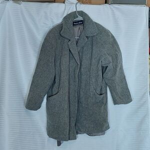 Herman Kay Gray Wool Coat Size 8